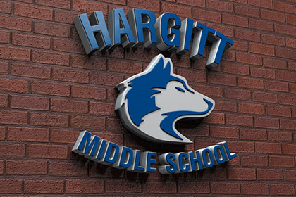 3D logo design for Hargitt Middle School